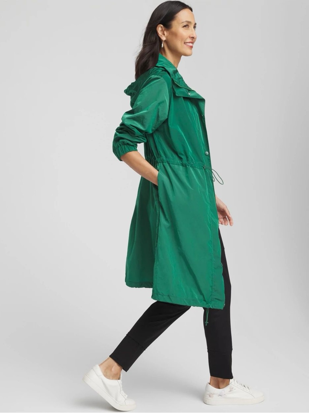 Zenergy Maxi anorak rain jacket Green Women's Lightweight Hooded - Picture 2 of 10